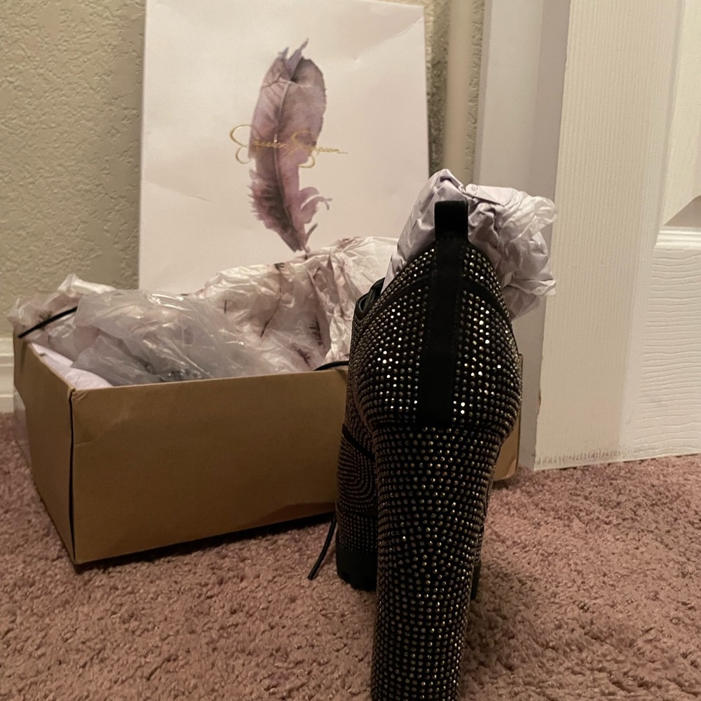 Brand new Jessica Simpson black microsuede bling booties. - Picture 5 of 5